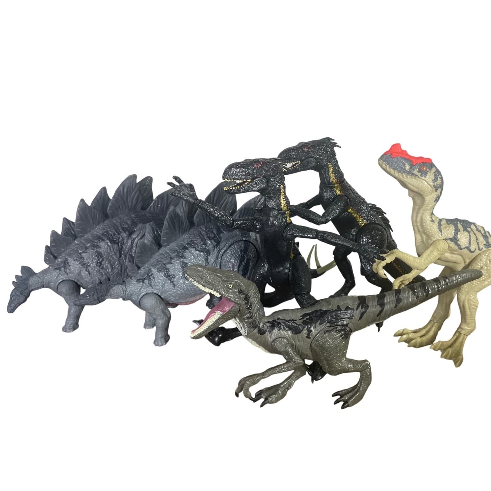 Jurassic World Mattel Dinosaur Figure Lot 6 Indoraptor Blue Stegosaurus Toy