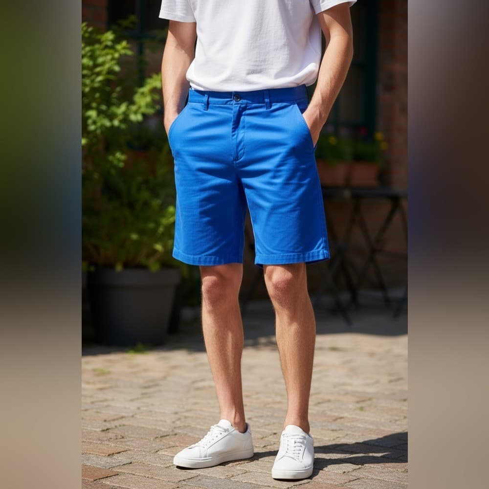 Izod Golf Shorts Blue Men's 30 Flat-Front Casual Sportswear Bottoms Golfing