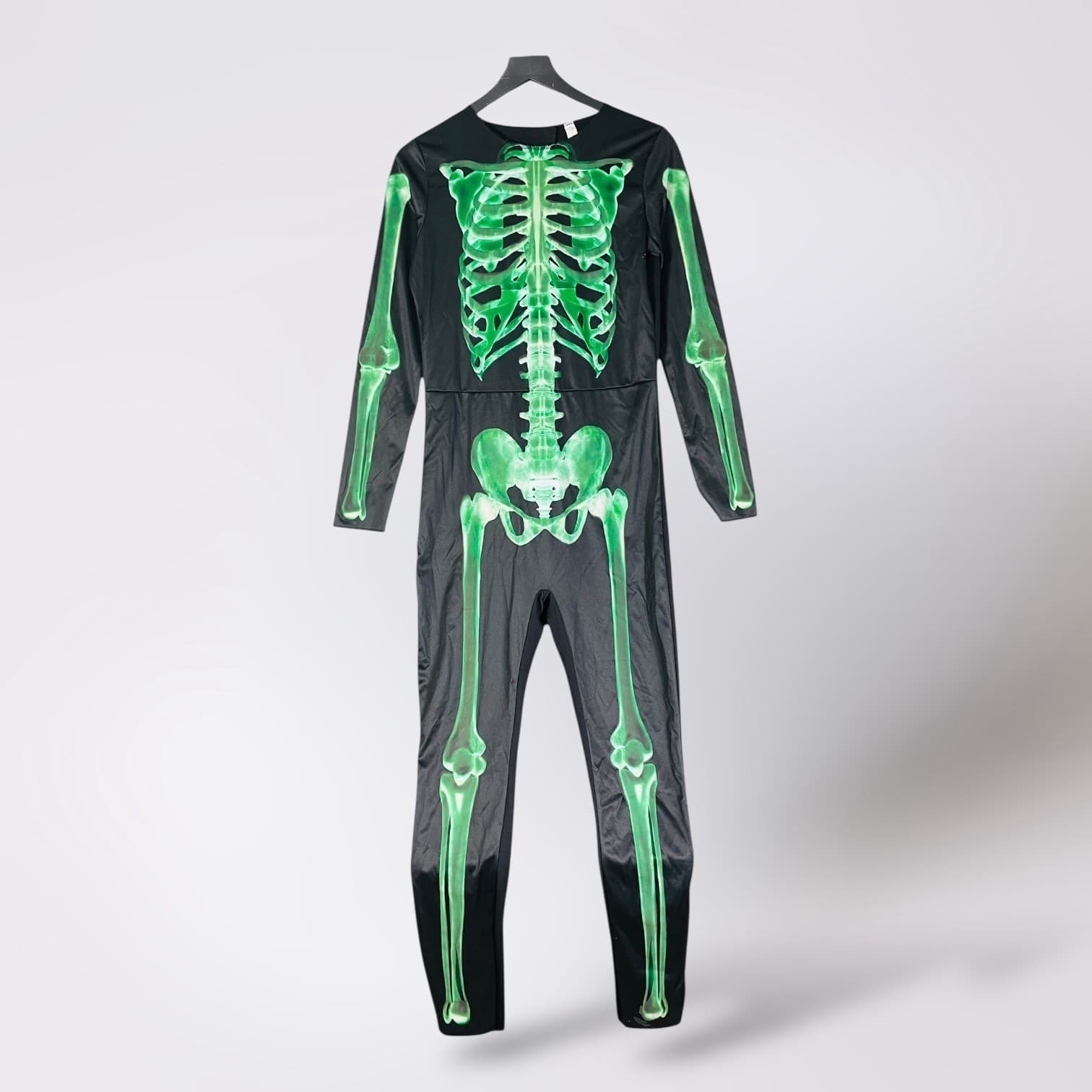 Kids Halloween Costume Girl Extra Large Skeleton Jumpsuit Black Green XL