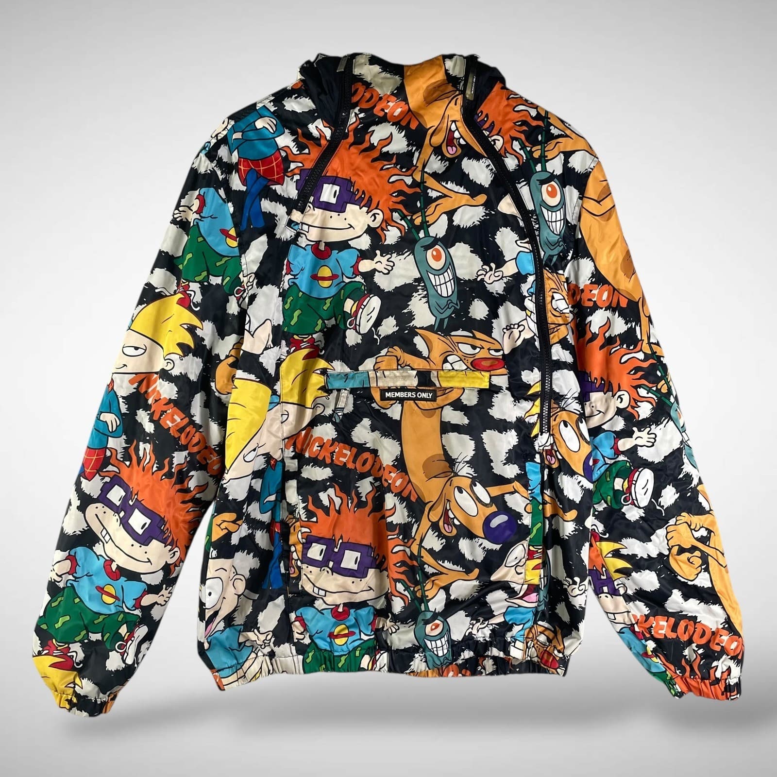 Members Only Nickelodeon Rugrats Windbreaker Jacket Mens Medium Pullover