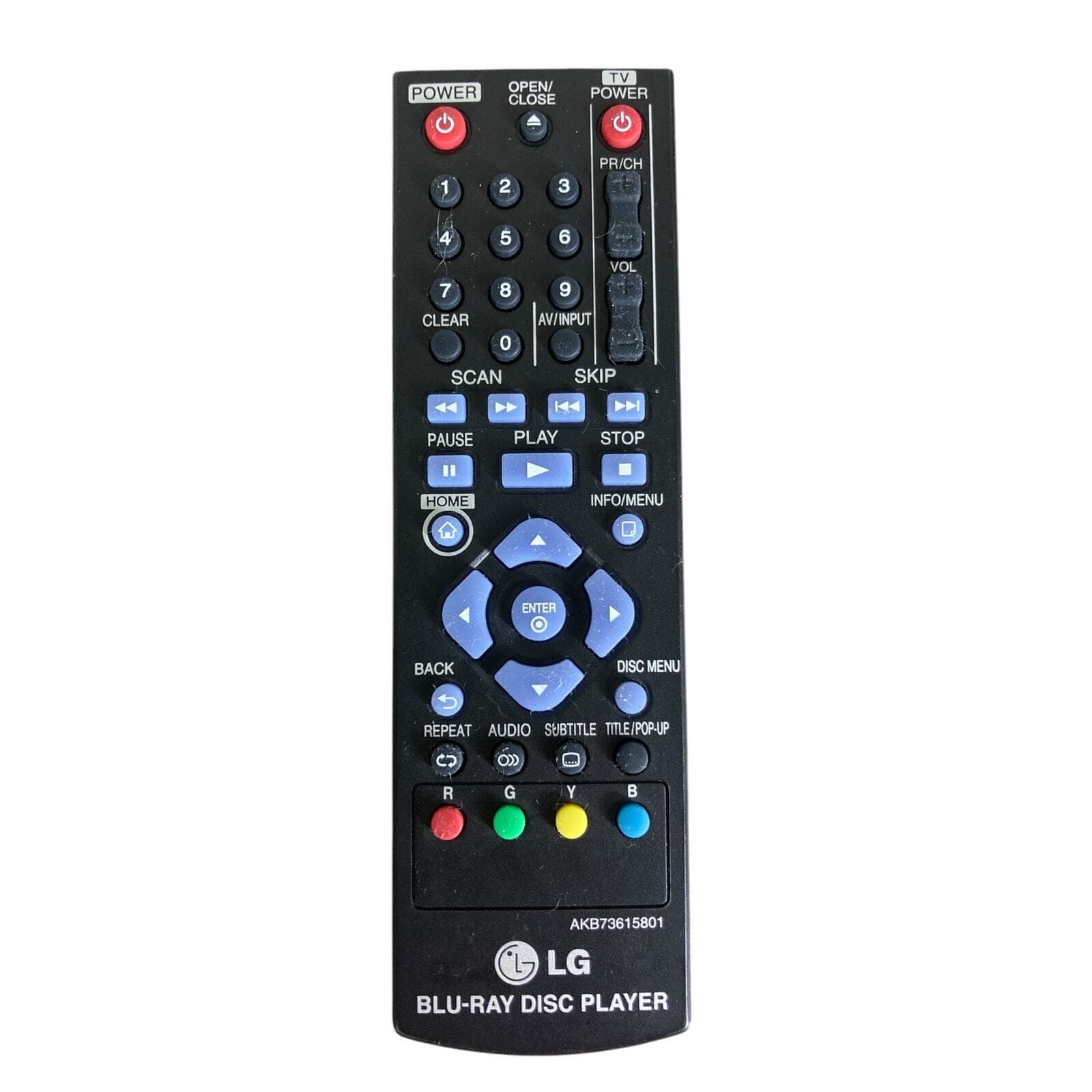 LG Remote Control for Blu-Ray Disc Player AKB73615801