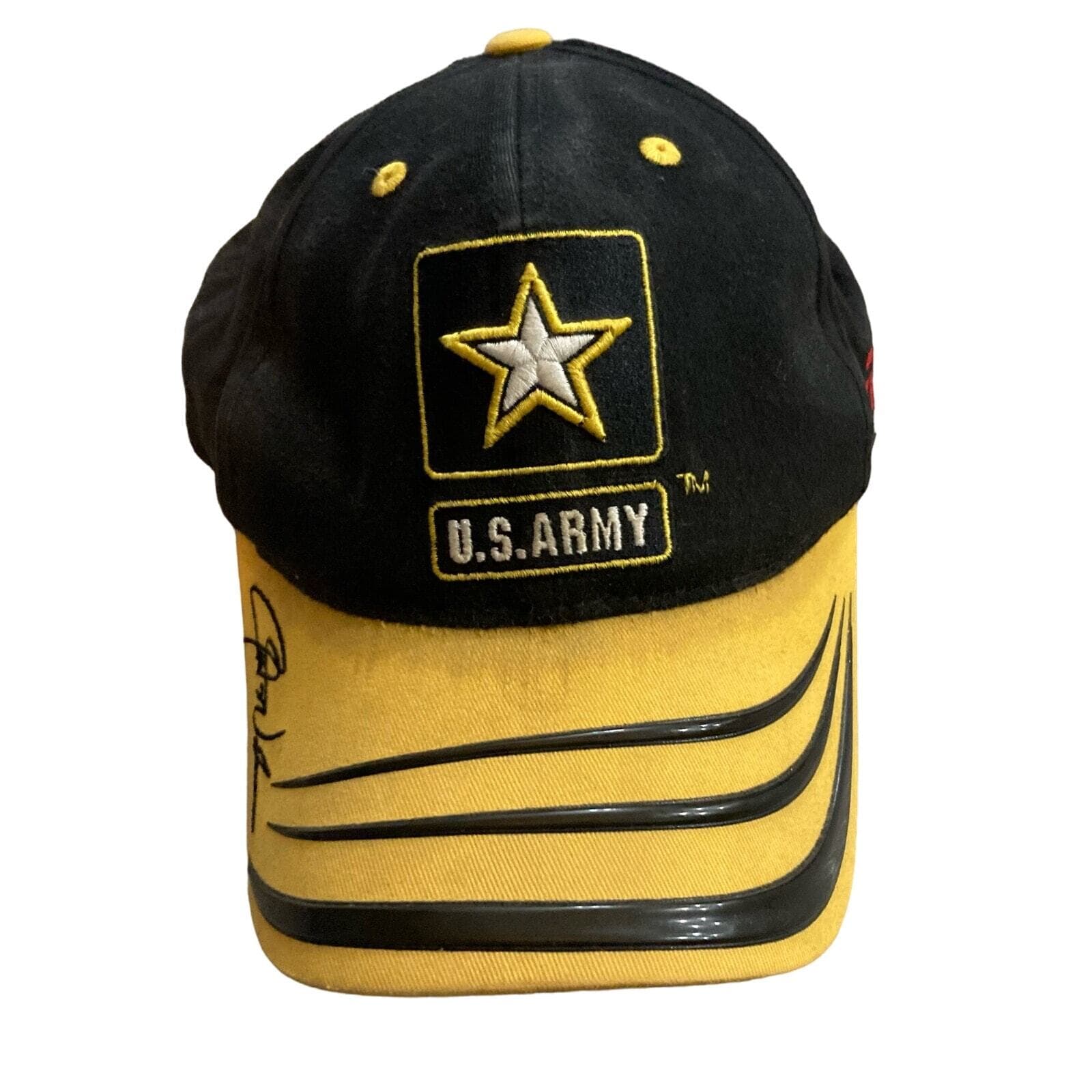 Vintage US Army NASCAR Jerry Nadeau #01 Black Adjustable Motorsports Cap Hat