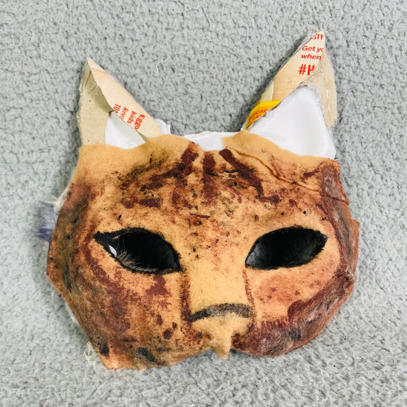 Felt Cat Therian Mask Handmade Costume Cosplay Feline Halloween Party