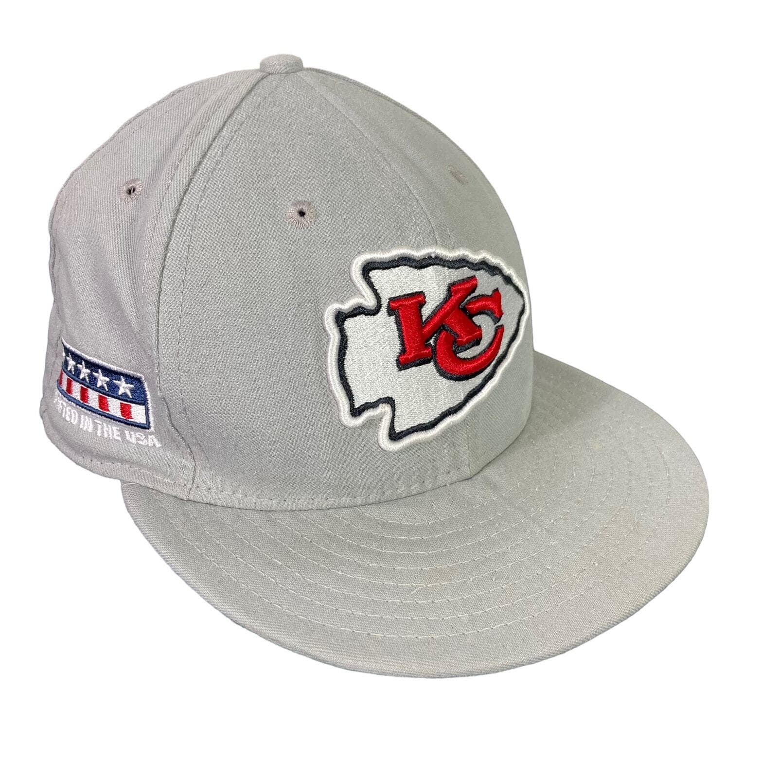 New Era 59FIFTY Kansas City Chiefs USA Crafted Fitted Gray Red Size 7 3/8 NFL