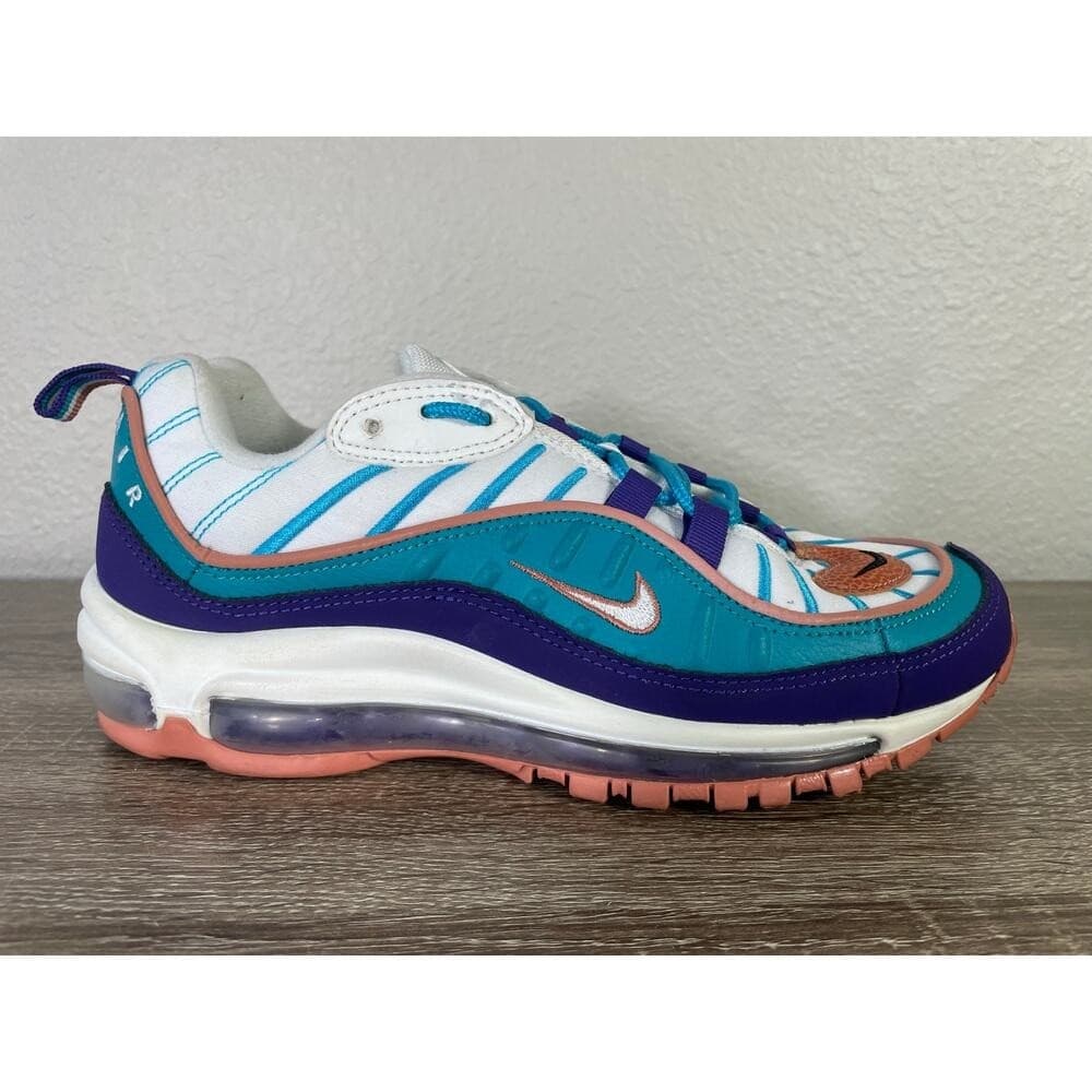 Nike Air Max 98 BV4872-500 Hornets Colorway Teal Purple Women's 8.5 Youth 7Y