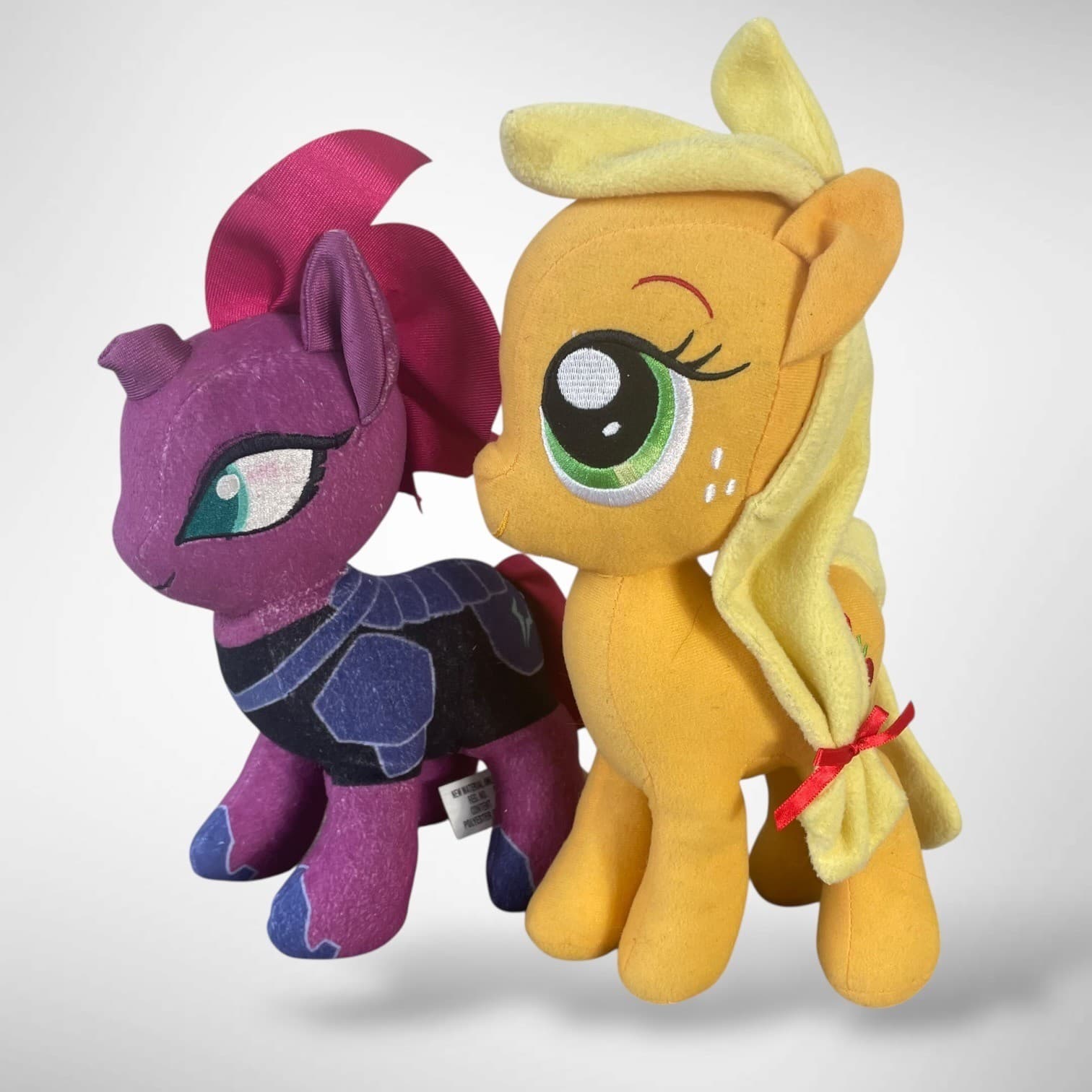 Hasbro My Little Pony Plush Applejack 12" and Tempest Shadow 10" Stuffed Toy Lot