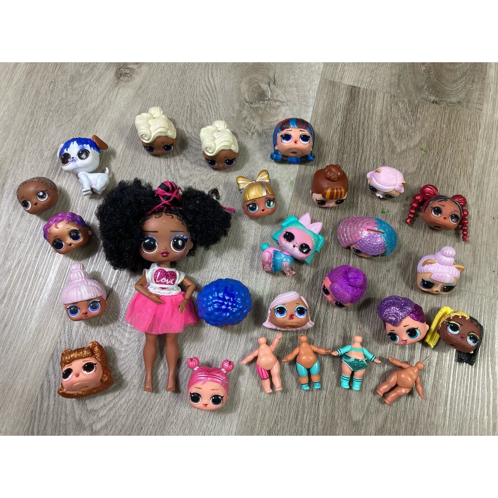 LOL Surprise Doll Lot with Dolls, Heads, Pets, Hair Attachments & Accessories