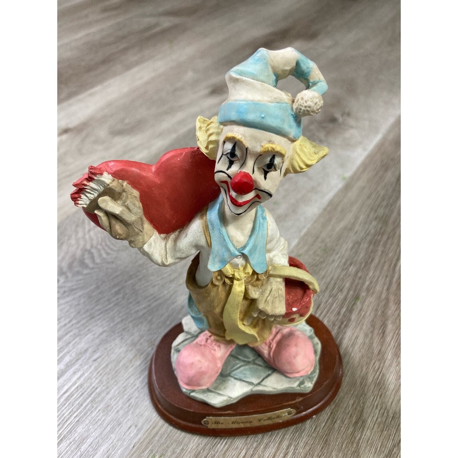 Vintage Pucci Hand Painted Ceramic Clown Figurine 7" Jester Hat Art Rare Gift