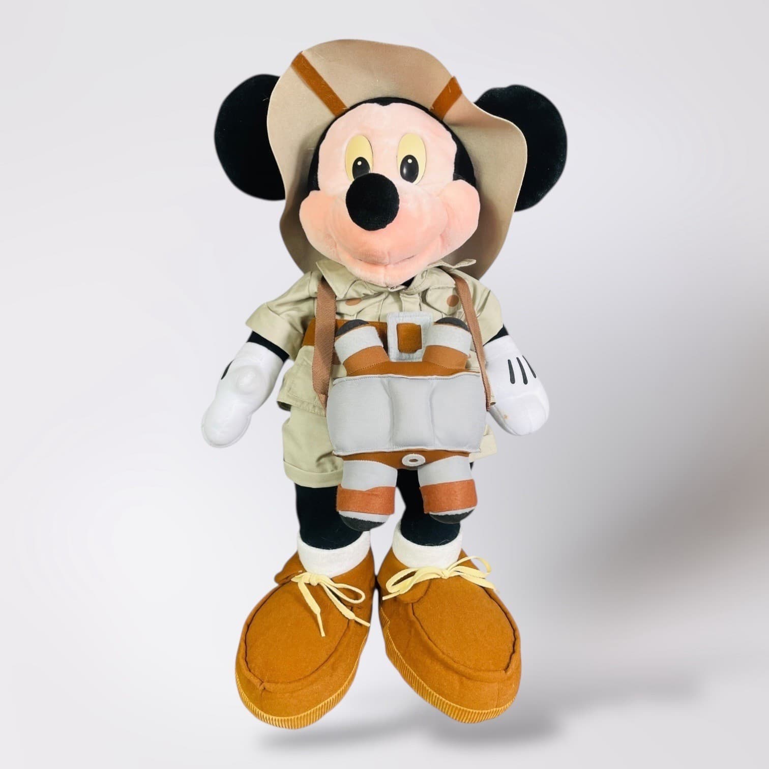 Disney Mickey Mouse Safari Plush Puppet Stuffed Animal Vintage Binoculars Toy