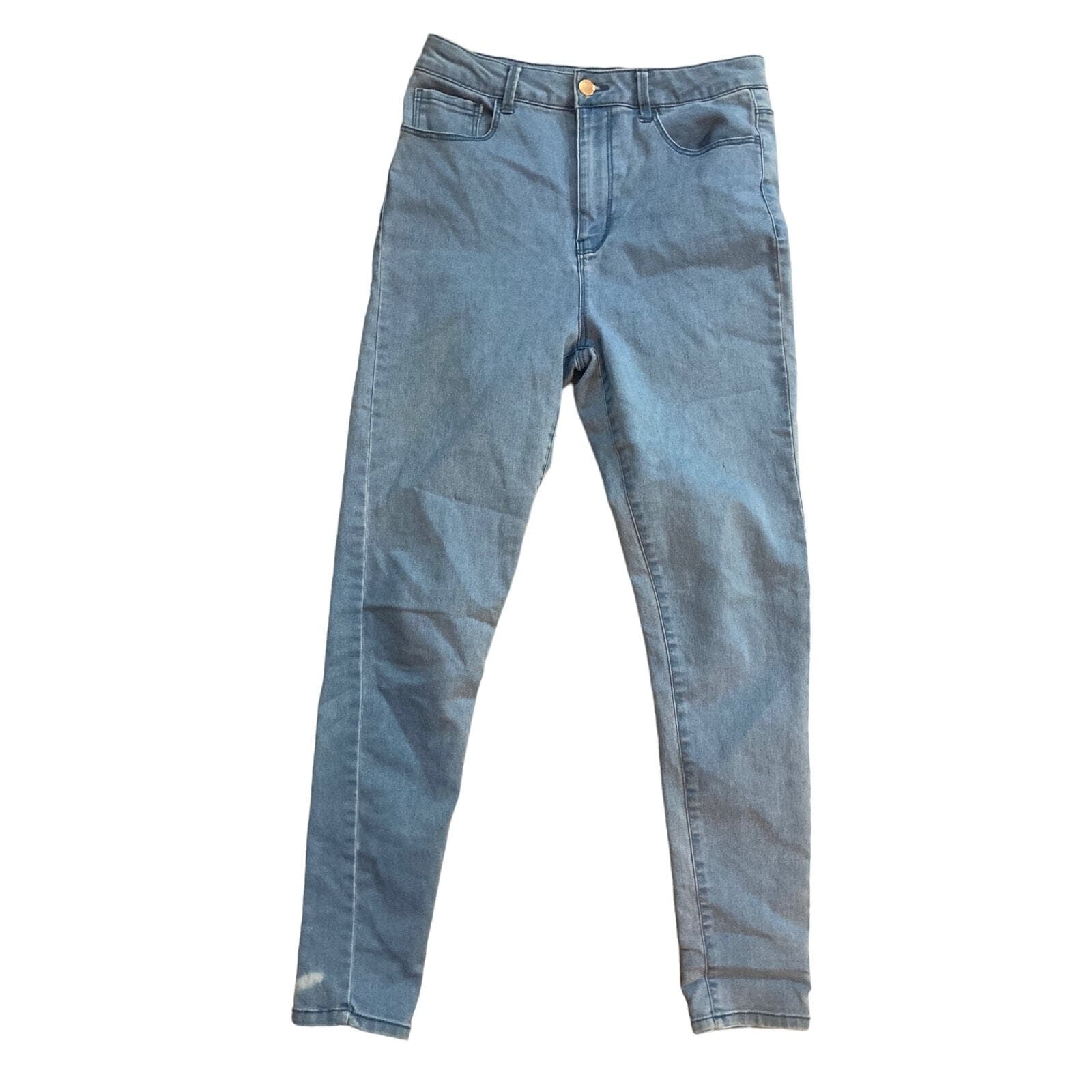 Women's Blue Straight Leg Jeans Size 30 Classic 5 Pocket Casual Everyday Denim
