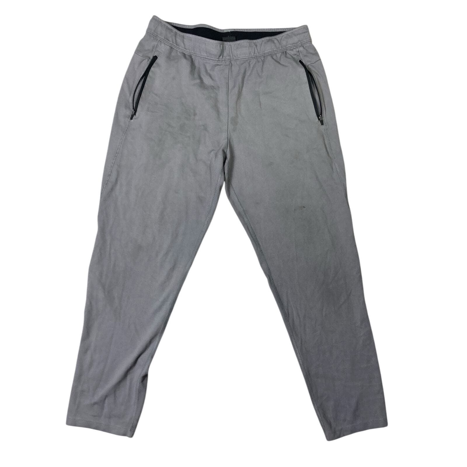 Men's Gray Jogger Sweatpants Large Athletic Lightweight Casual Streetwear Fit