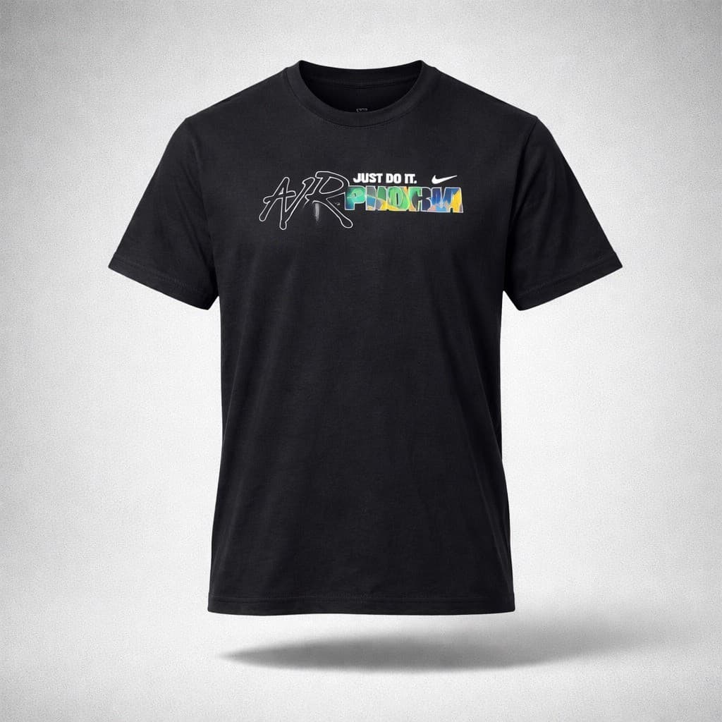 Nike Airphoria T Shirt Black Graphic Fortnite Air Max Mens Small S Tee