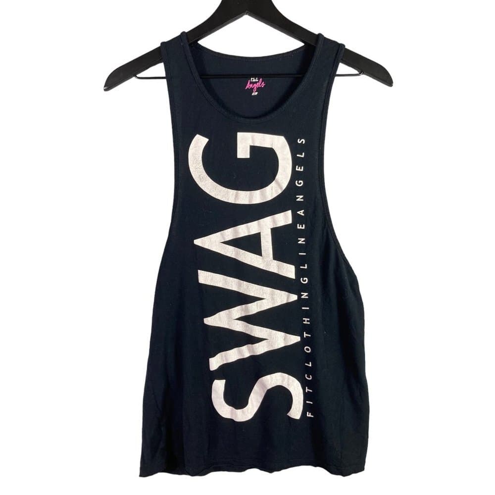 FCL Angels Tank Top Girls Youth Large Black SWAG Muscle Graphic Gym Tank Top