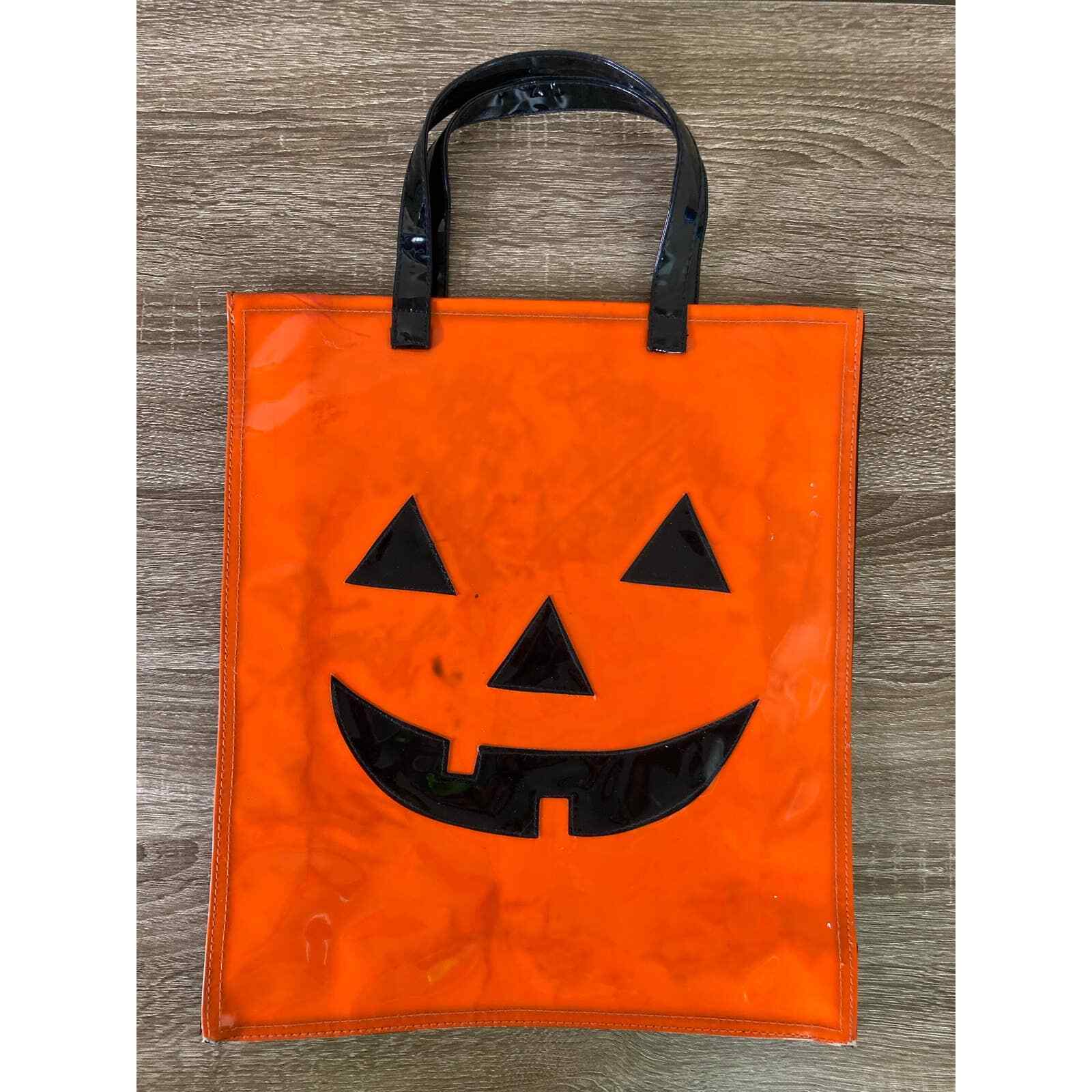 Pumpkin Halloween Latex Bag Tote Jack O Lantern Carry Travel Face Treat