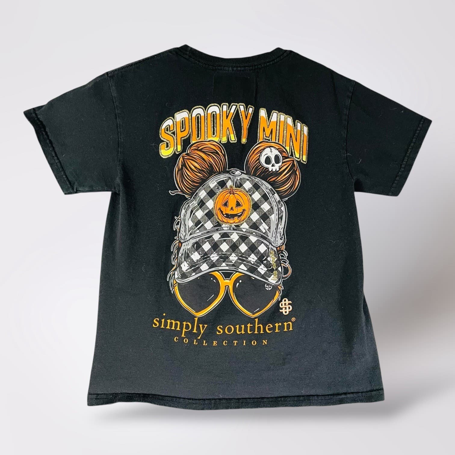 Simply Southern Collection Youth Spooky Mini Halloween T Shirt Black YS