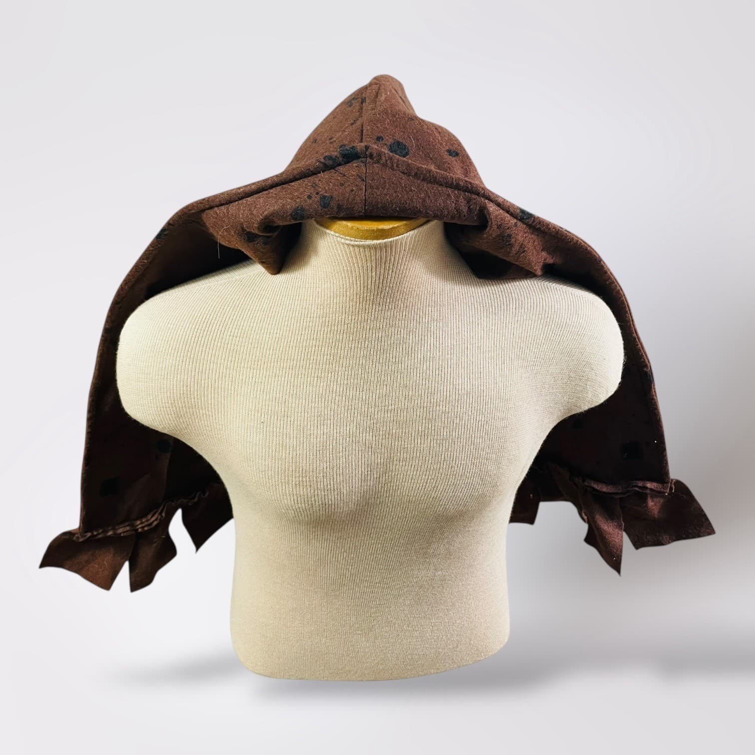 Hooded Capelet Brown Ruffled Costume Cosplay Renaissance Pixie Festival Cowl