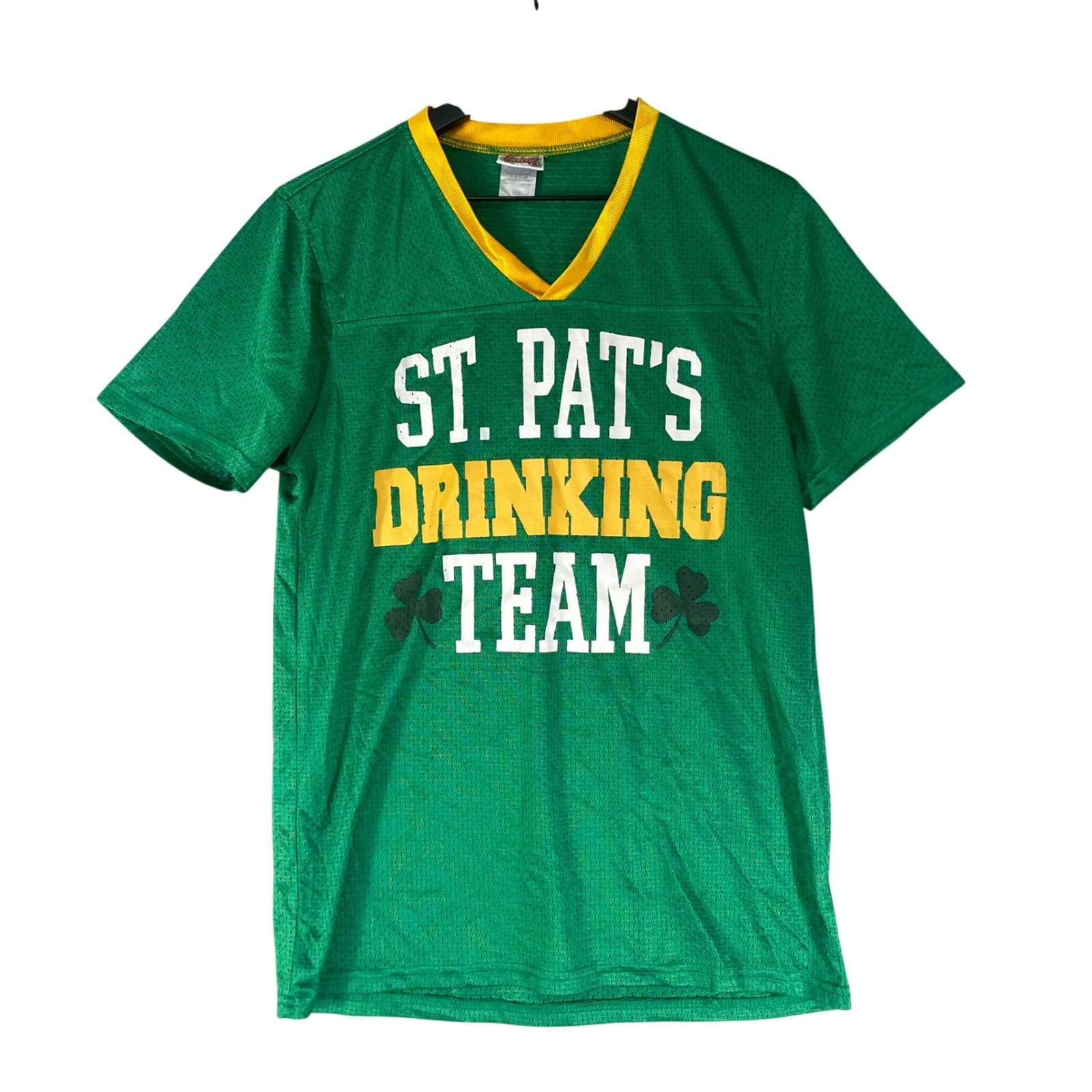 St Patricks Drinking Team Jersey Womens M Green Shamrock Graphic Shirt 17