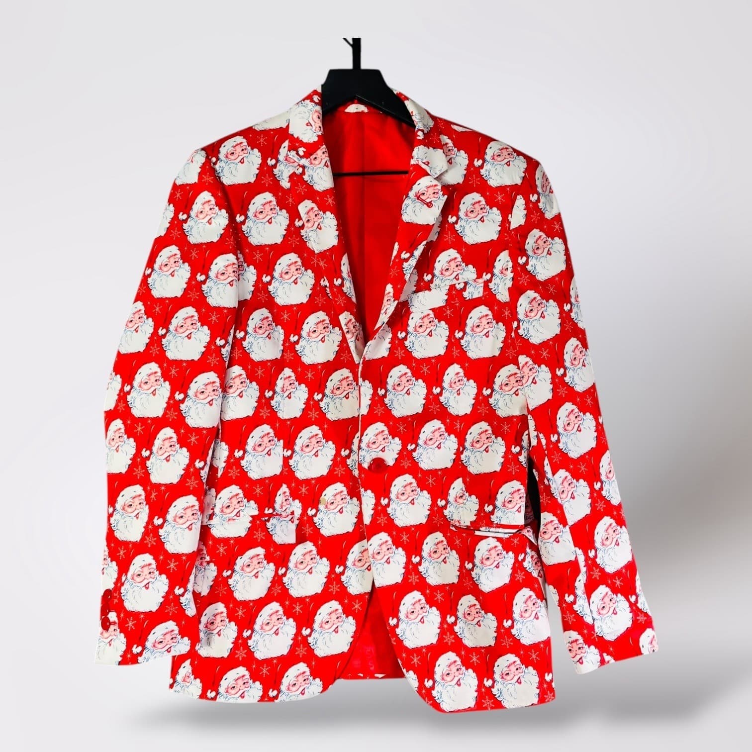 Santa Suit Jacket Suslo Couture Christmas Blazer Men's S/38 Slim Fit Holiday