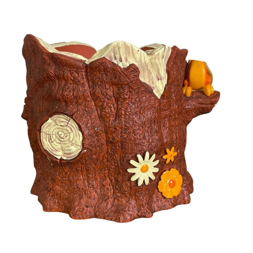 Disney Winnie the Pooh Tree Stump Ceramic Planter Decorative Display