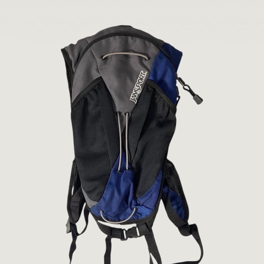 JanSport Helium Hydration Backpack Gray Blue Hiking Cycling Running Pack