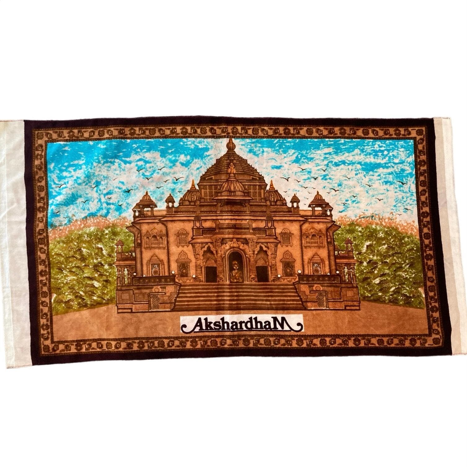 Akshardham Temple Tapestry Wall Hanging India Hindu Decor Cloth Art