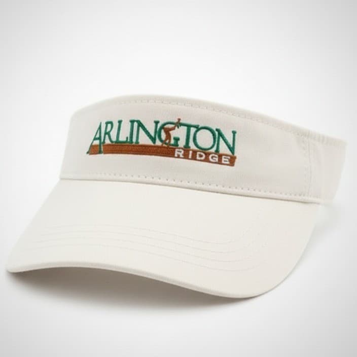 Arlington Ridge Golf Visor White Adjustable Cap America Country Club Hat