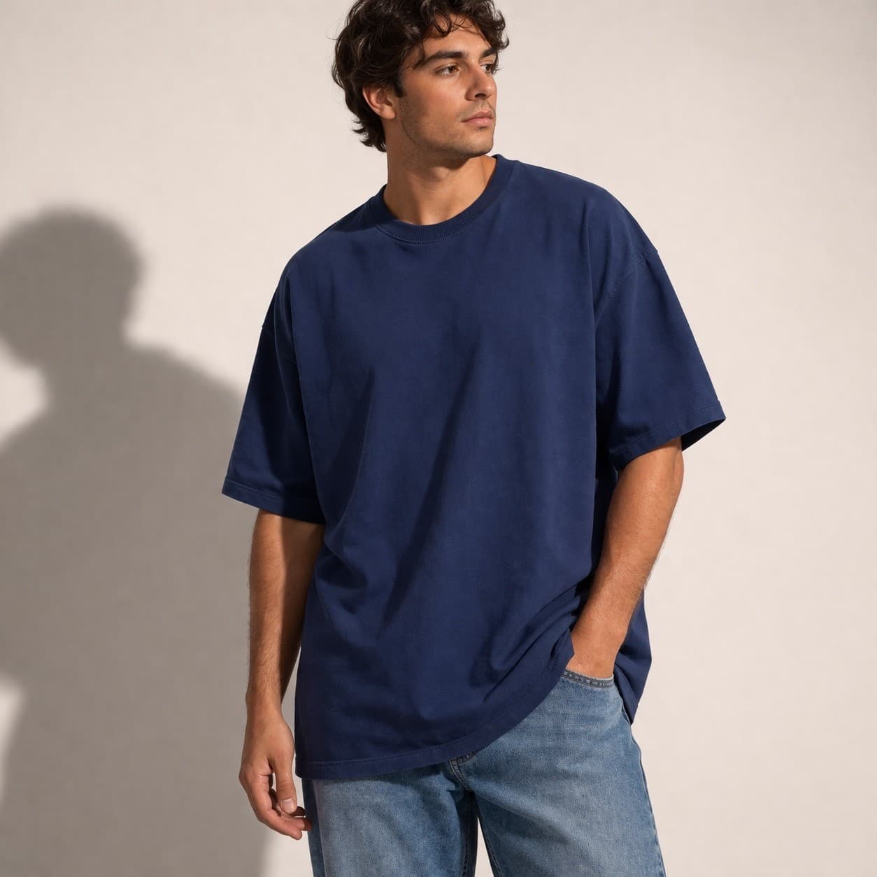 Nike T Shirt Mens XL Navy Blue Loose Fit Swoosh Logo Athletic Casual Tee