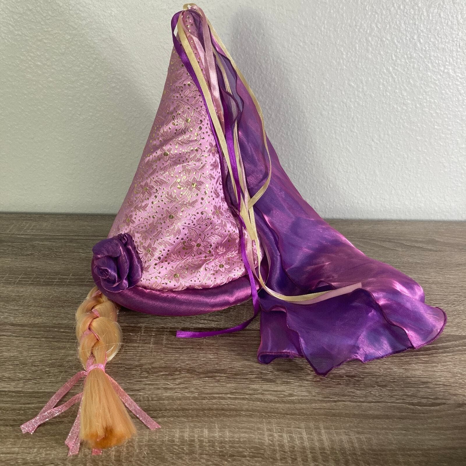 Disney Parks Rapunzel Tangled Hat with Braided Ponytail Purple Girls Costume