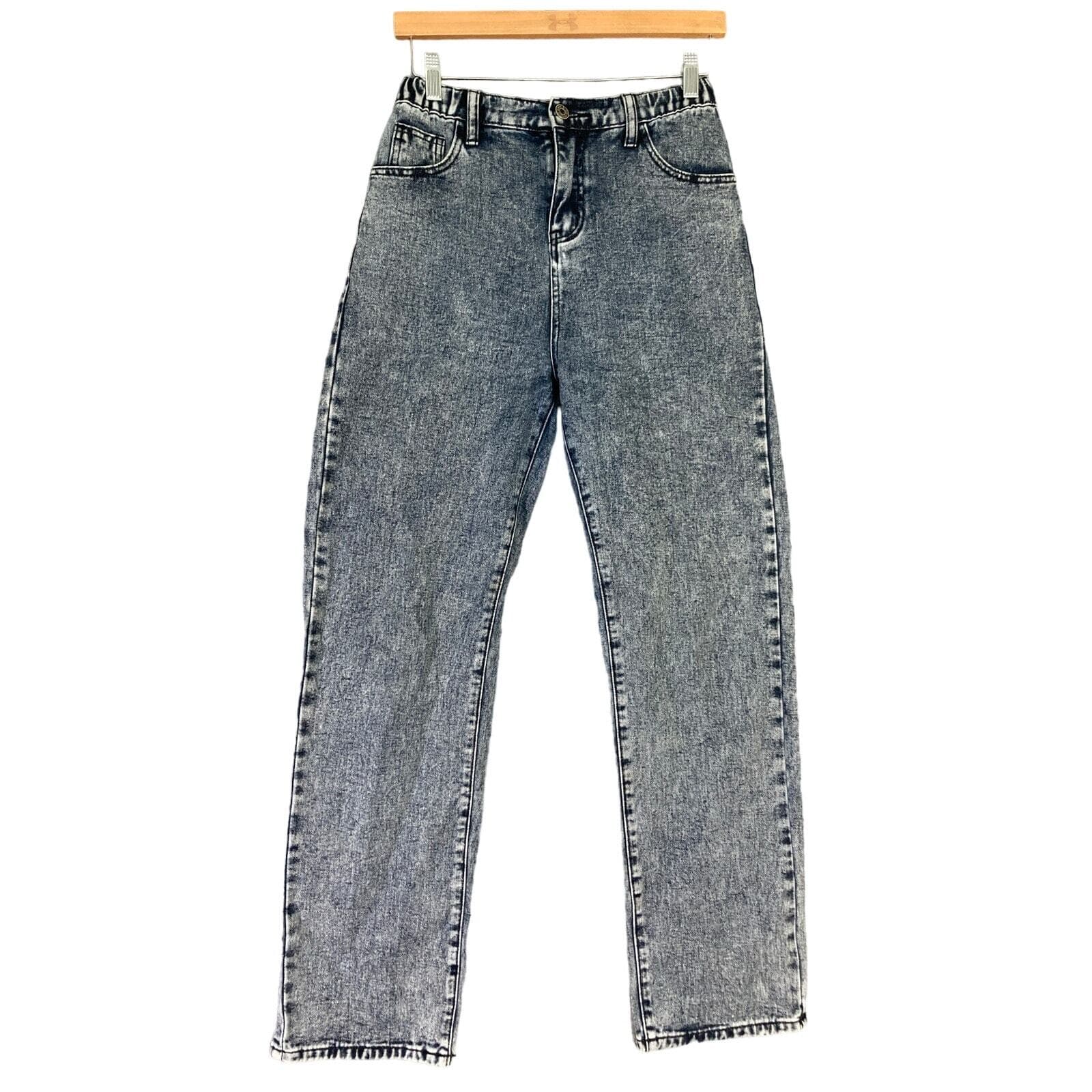 Women's High Rise Acid Wash Slim Jeans Blue Size 32 Mom Jeans