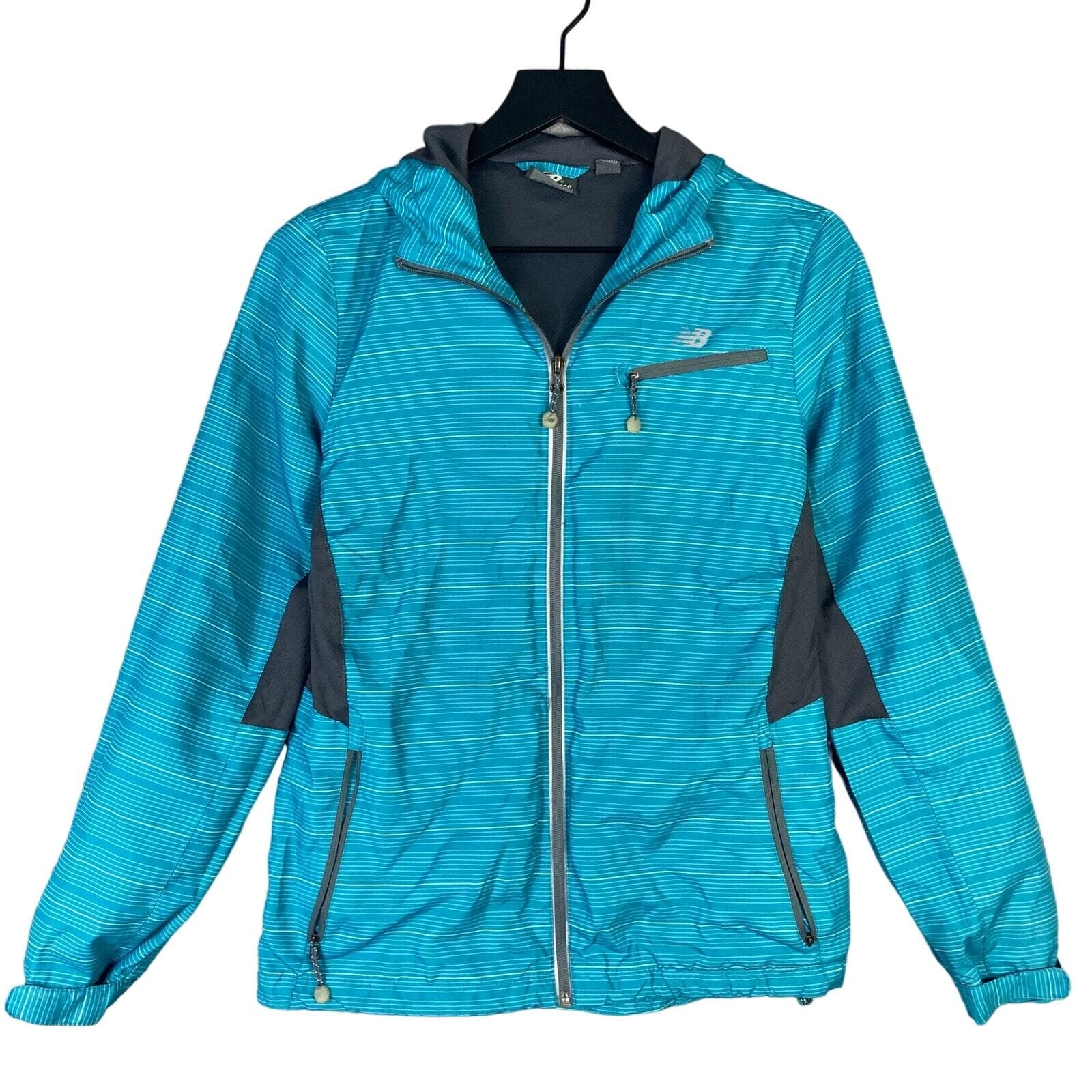 New Balance Women's Blue Windbreaker Jacket Size S Hooded Casual