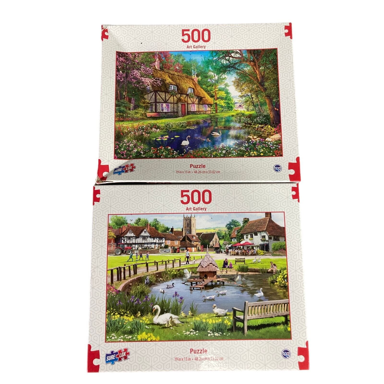 Sure-Lox 500 Piece Jigsaw Puzzle Summer Thatched Home & Village