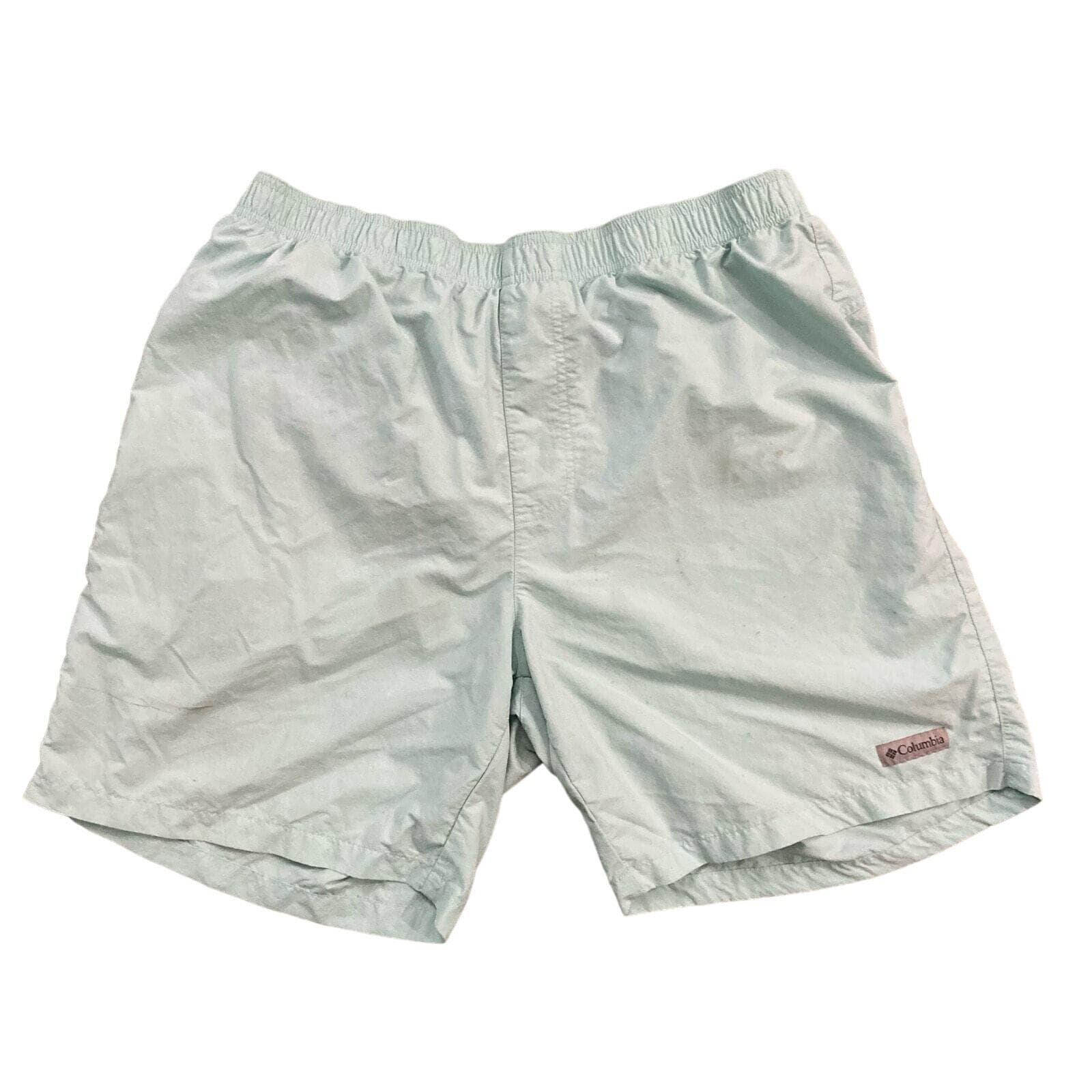 Columbia Men's Swim Shorts XL Mint Green Elastic Waistband