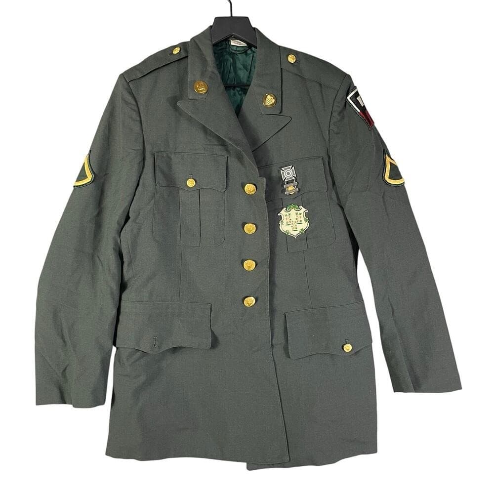 Vietnam Era US Army Dress Green Jacket 1st Army PFC 39R Uniform Coat