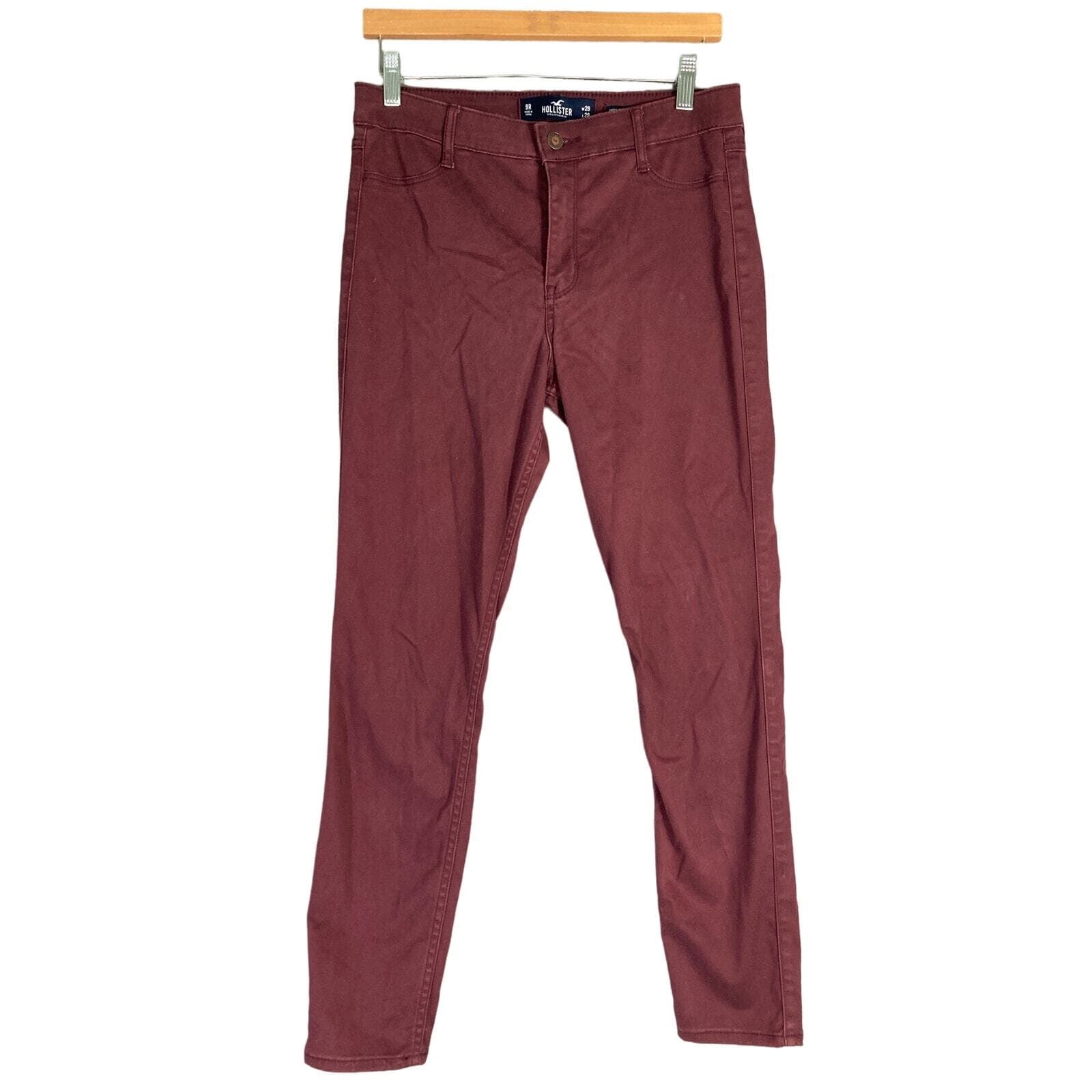 Hollister Women's High-Rise Jegging Jeans Size 9 Multicolor Dark Maroon Wash