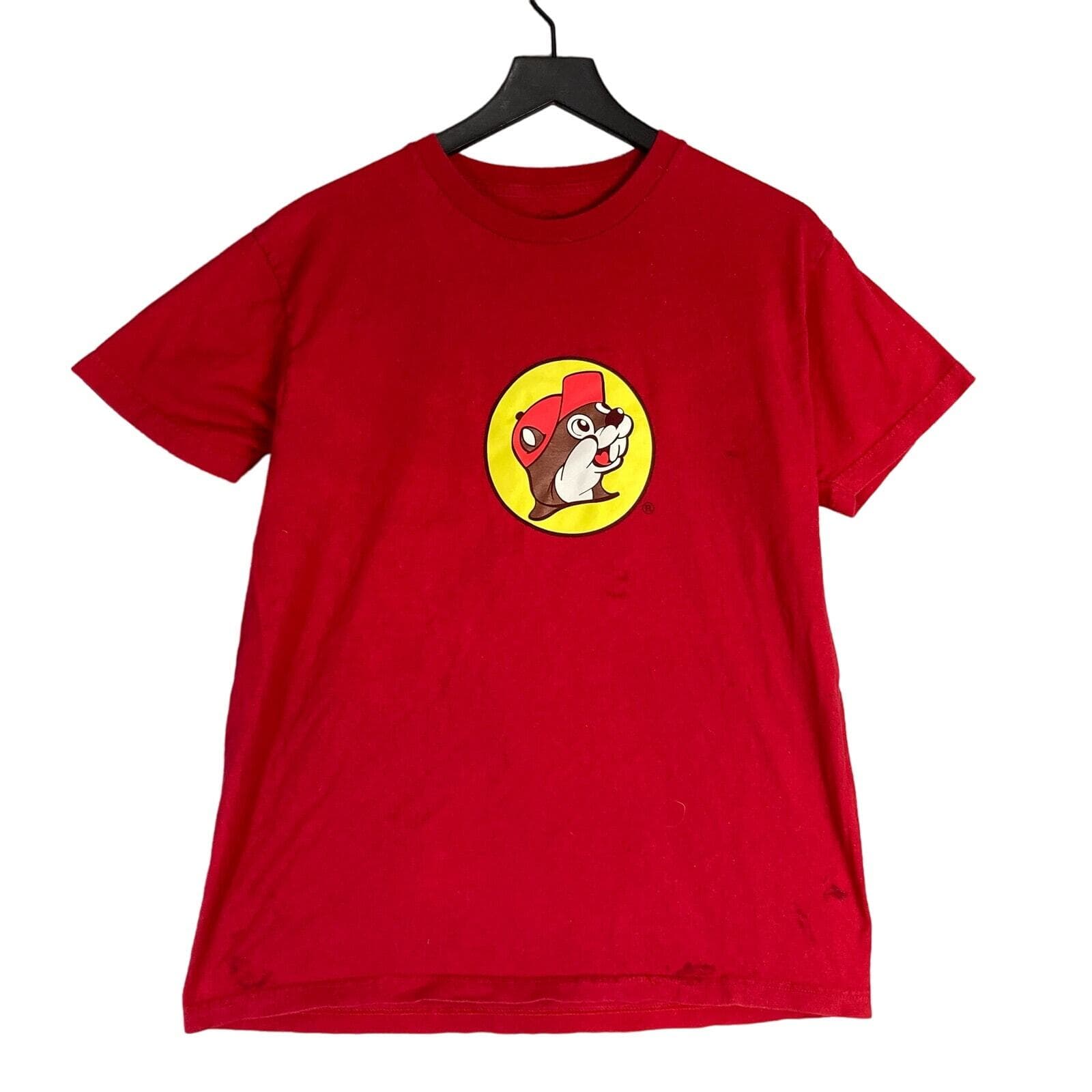 Buc-ee's Unisex Red T-Shirt L Short Sleeve Graphic Beaver Logo