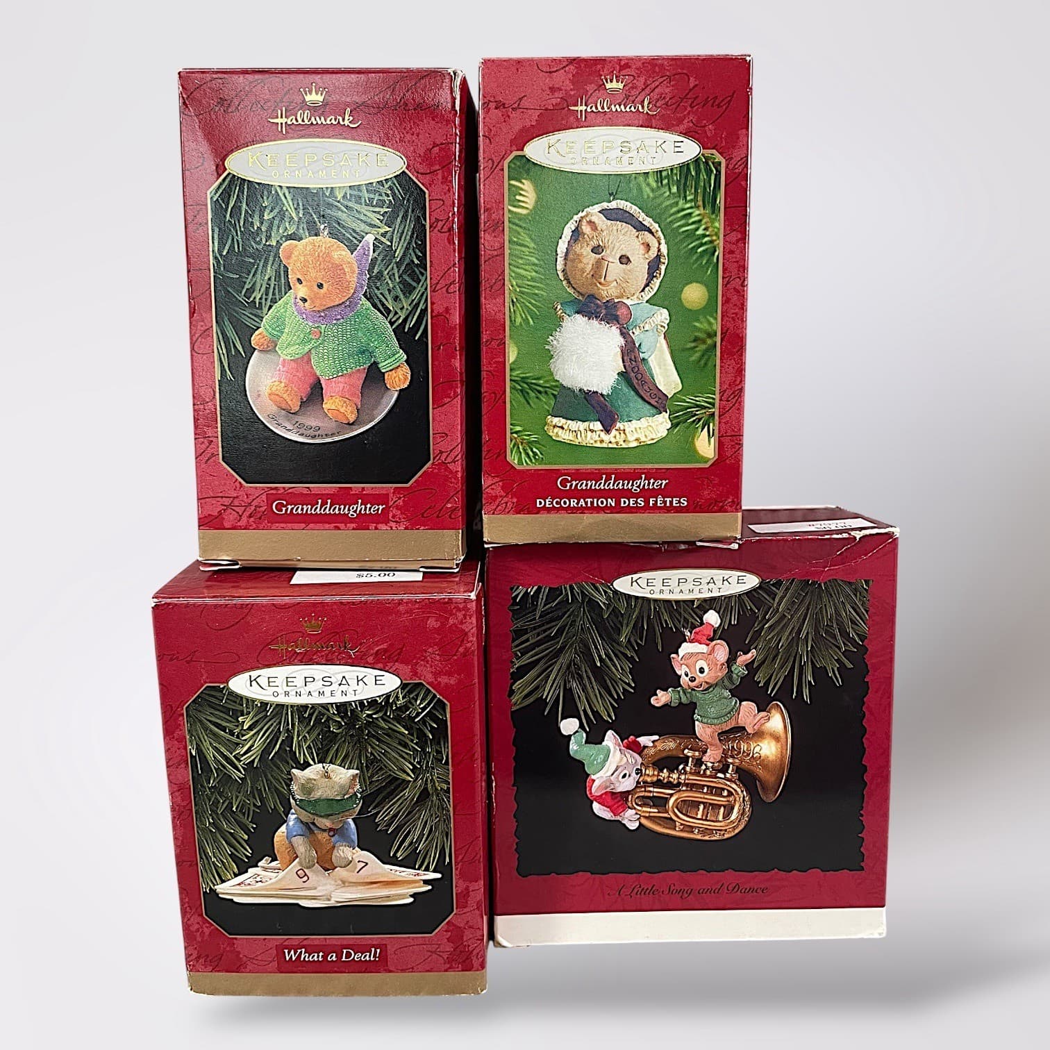 Hallmark Keepsake Ornaments Lot Granddaughter Little Song & Dance What A Deal