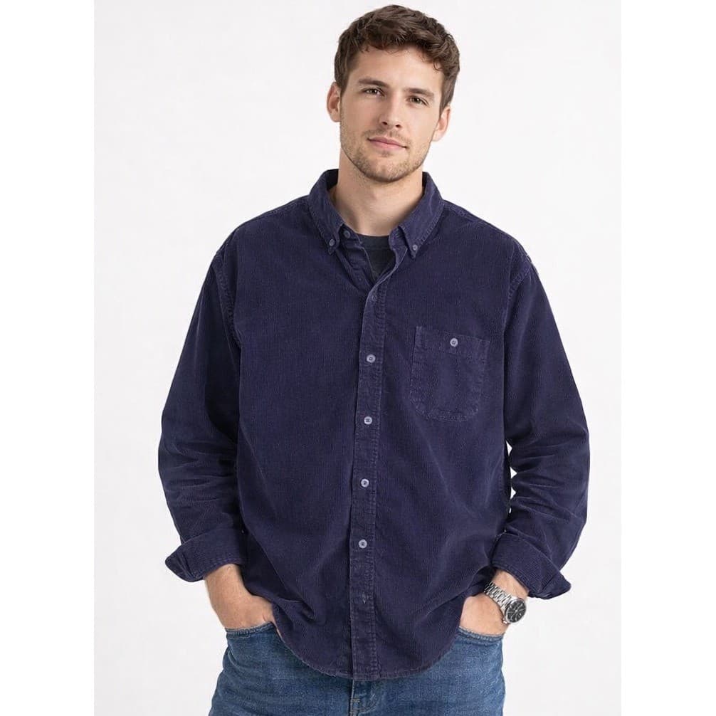 Scandia Woods Shirt Mens XL Navy Blue Button Up Outdoor Casual