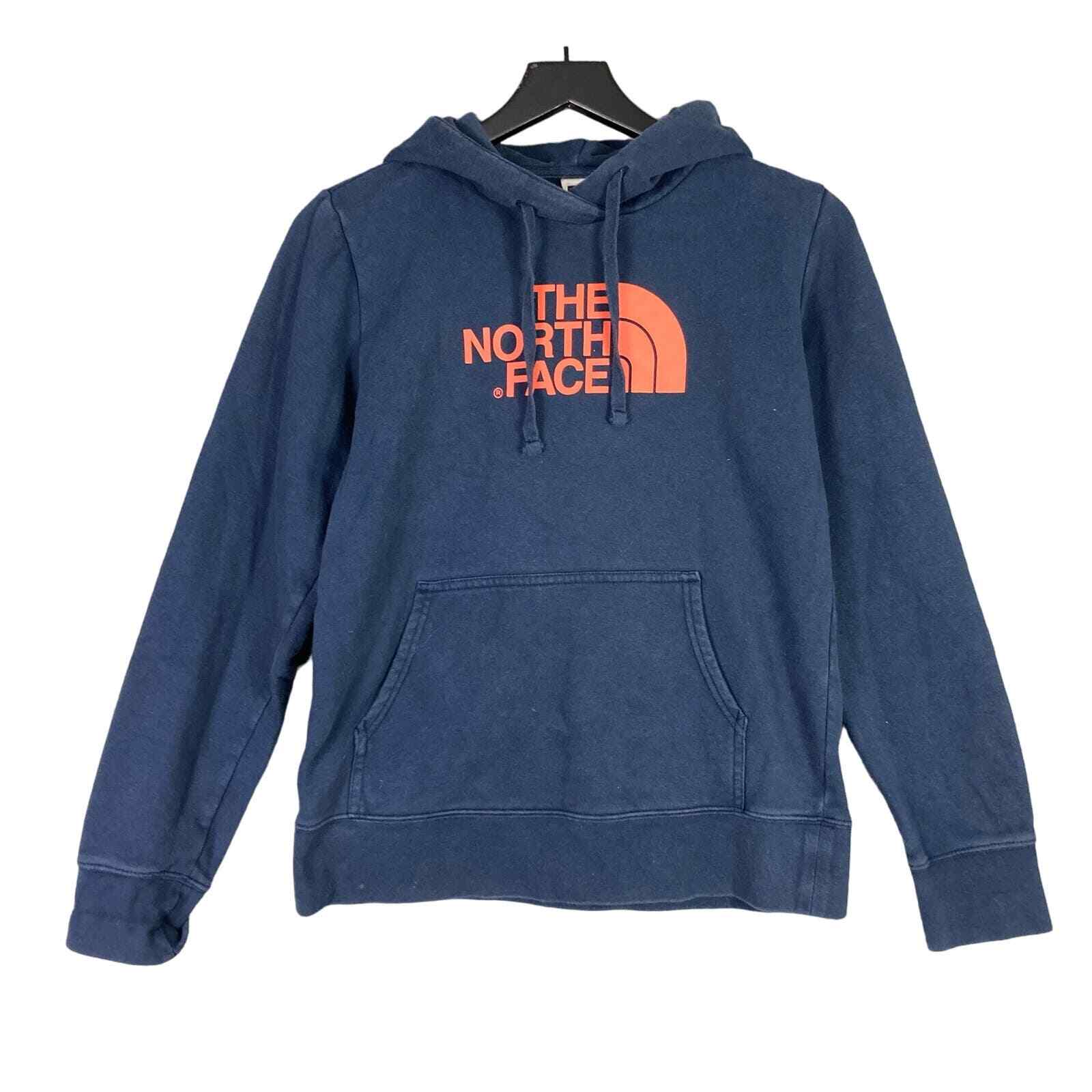 North Face Hoodie Womens M Pullover Cotton Sweatshirt Outdoor Navy Blue Hiking