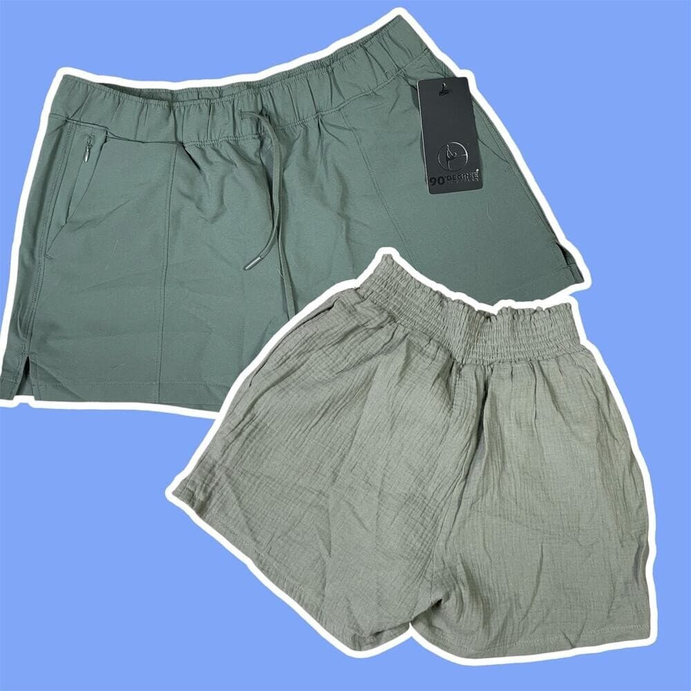 Lot of 2 NWT Simply Be & 90 Degree By Reflex Women's Green Shorts Size M Casual