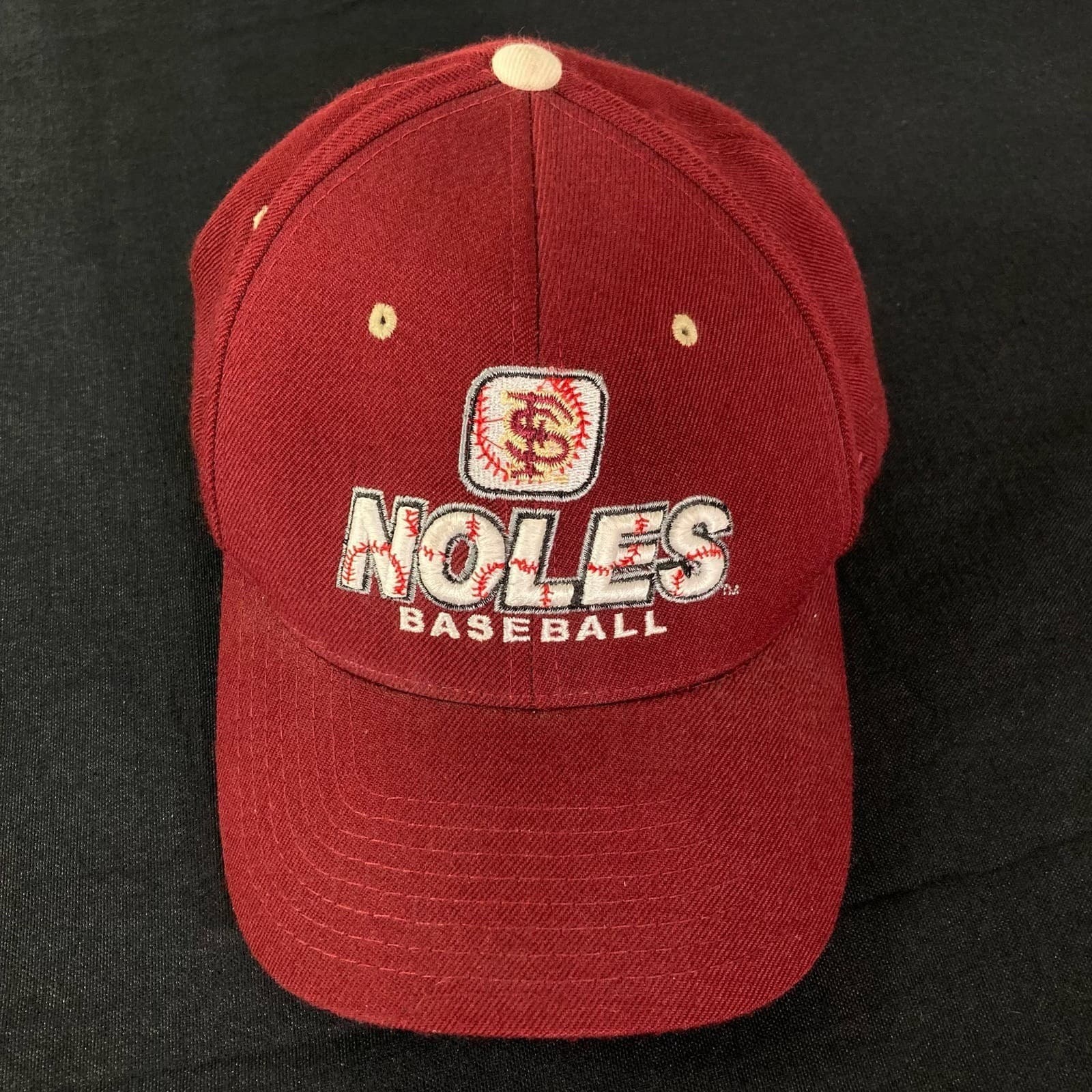 FSU Seminoles Baseball Hat Red Adjustable NCAA Cap Wool Strapback Adult