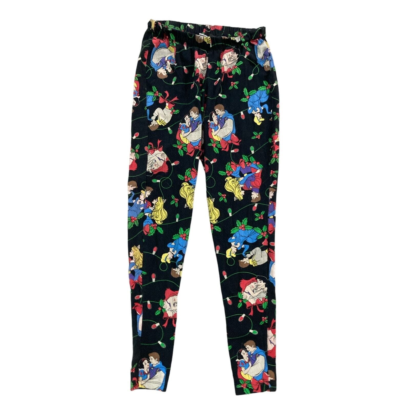 Disney Princess Womens Christmas Leggings XS Multicolor Holiday Winter Casual