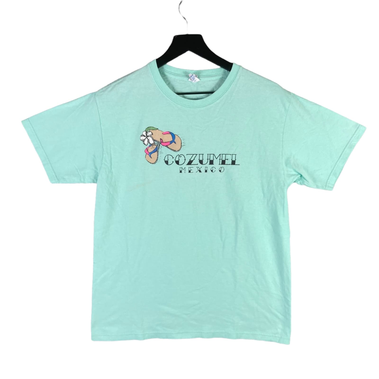 Vintage Cozumel Mexico T-Shirt Mens Medium 90s Style Graphic Adult Tee Blue