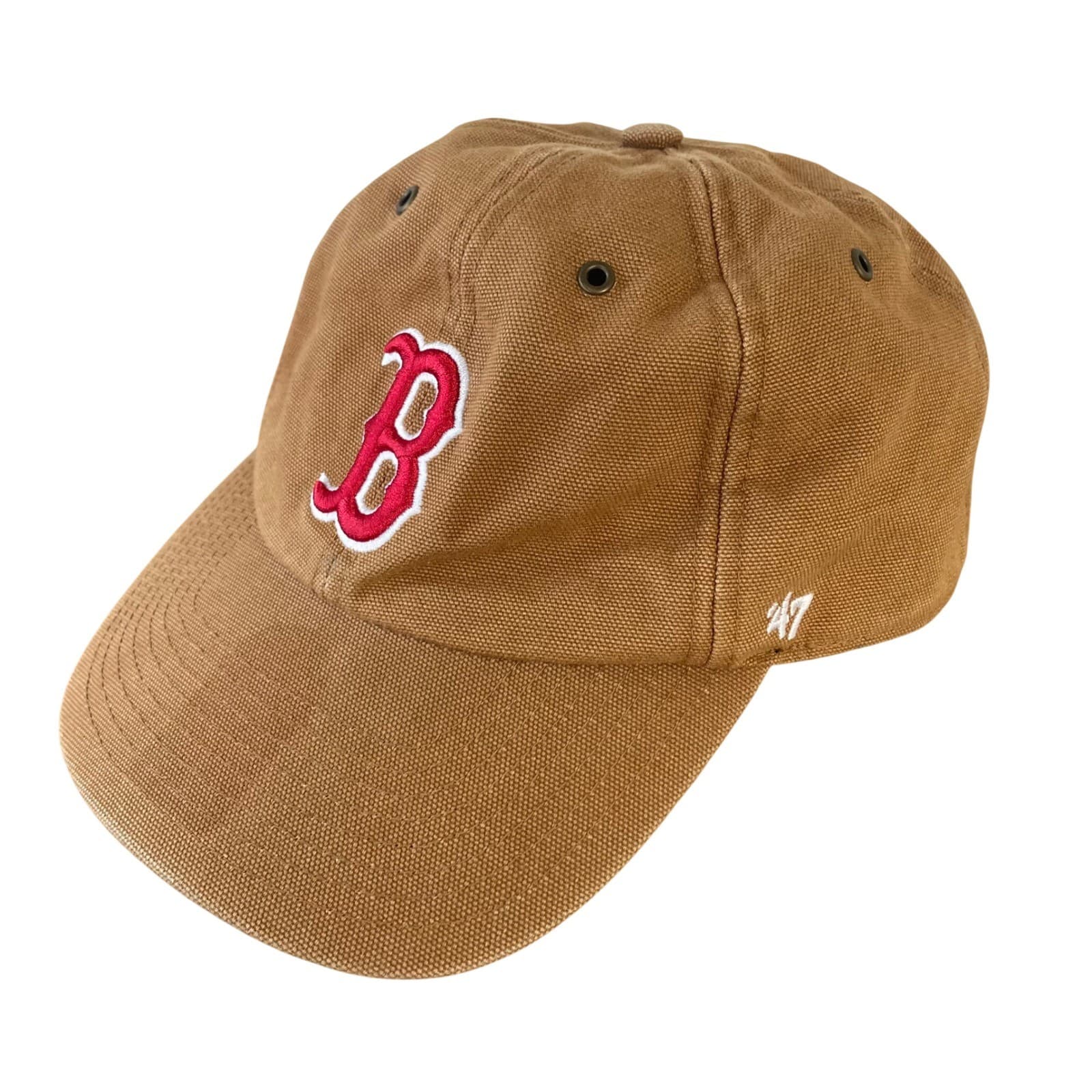 Carhartt x 47 Boston Red Sox Clean Up Hat Brown Duck Canvas MLB Cap Adjustable