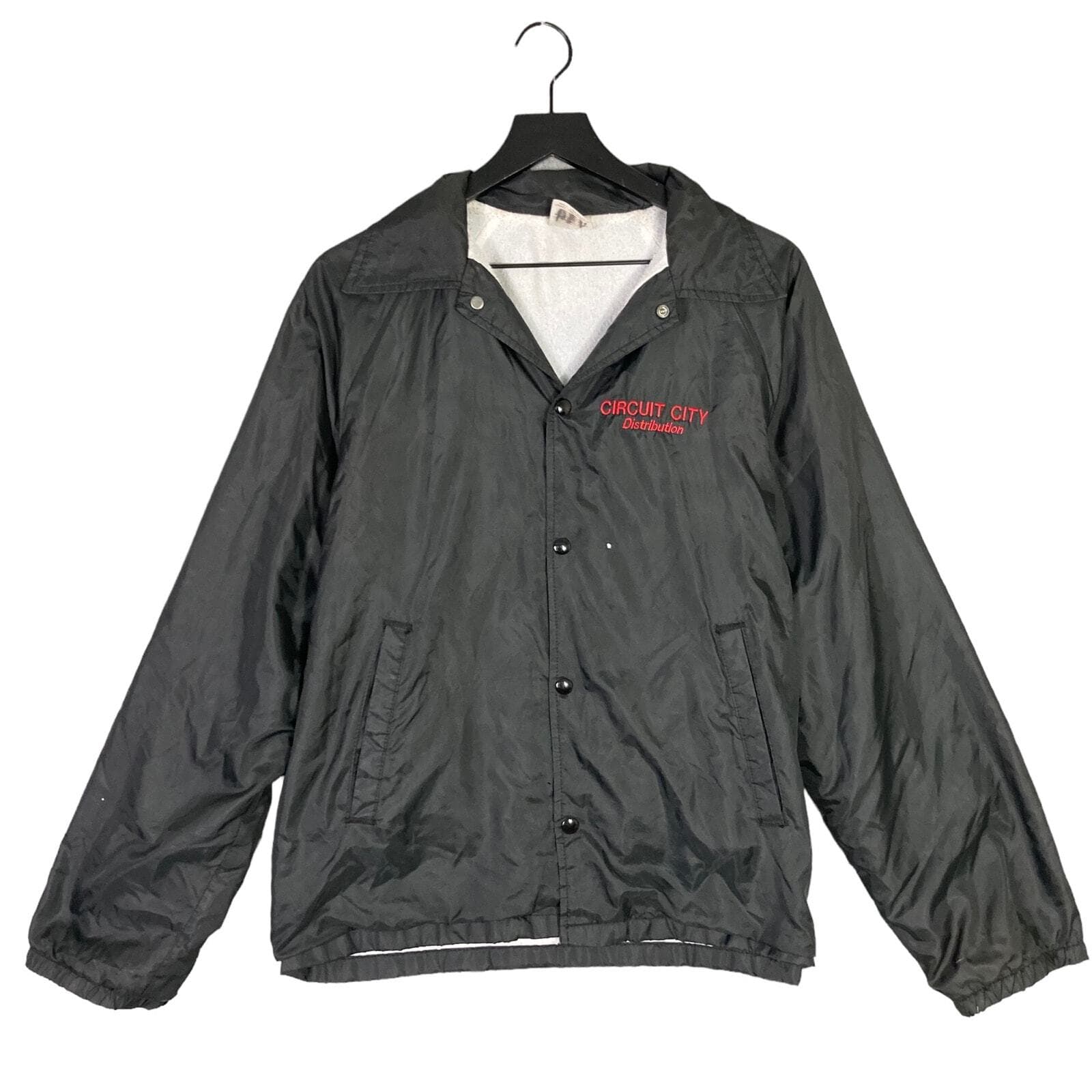 Vintage Circuit City Coach Jacket Red Nylon Unisex M Embroidered Logo Button
