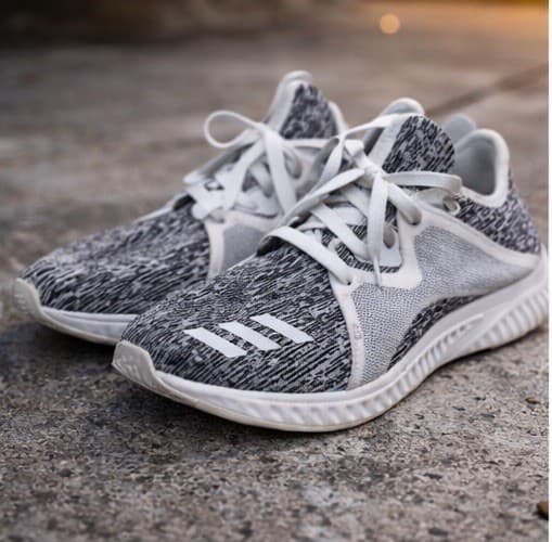 Adidas Edge Lux Bounce Womens Running Shoes White Gray Knit Sneakers Size 8.5