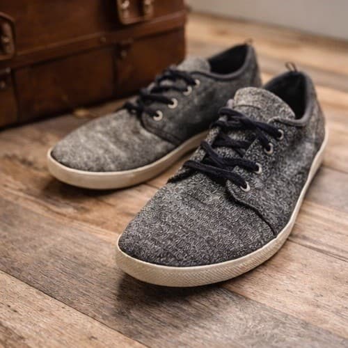 Woolrich Mens Low Top Sneakers Size 11 Gray Tweed Woolen Woven Lace Up Shoes M11