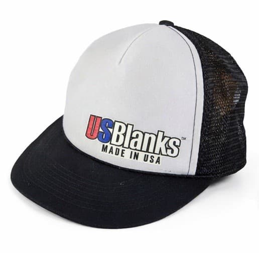 Vintage Otto USBlanks Trucker Hat Snapback Mesh Cap Black White Made in USA 90s