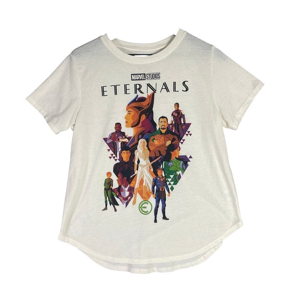 Marvel Studios Eternals Graphic T-Shirt Womens XL Cream Avengers Movie Tee