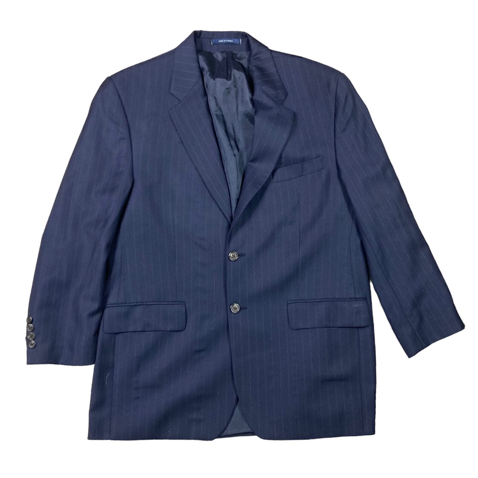 Lauren Ralph Lauren Navy Pinstripe Blazer Jacket Women’s 42R Lined Career Suit