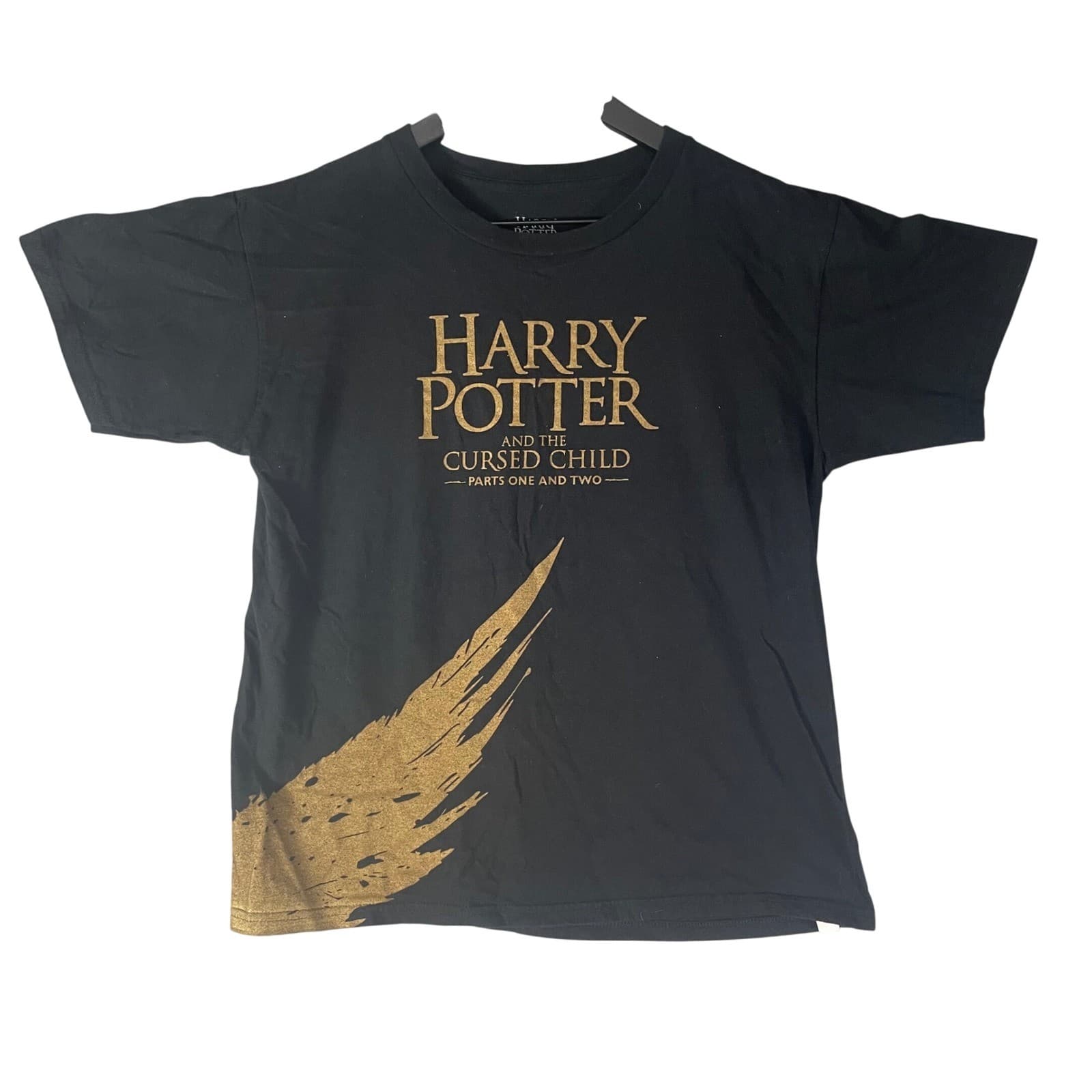 Harry Potter Cursed Child Shirt XS Broadway New York Parts One Two Gold Feather